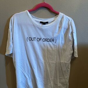 Forever 21 White Tee with Black Text